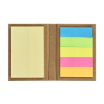 Kleefnotities in 2 maten in een kraft papieren boekje kleur naturel derde weergave