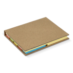 Kleefnotities in verschillende maten in een kraft papieren boekje kleur naturel