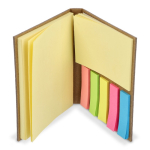 Kleefnotities in verschillende maten in een kraft papieren boekje kleur naturel vierde weergave