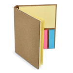 Kleefnotities in verschillende maten in een kraft papieren boekje kleur naturel vijfde weergave