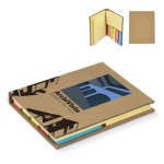 Kleefnotities in verschillende maten in een kraft papieren boekje
