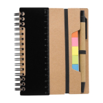Notitieboek met diverse plaknotities, liniaal en balpen, A6 kleur zwart eerste weergave