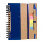 Notitieboek met diverse plaknotities, liniaal en balpen, A6 kleur blauw eerste weergave