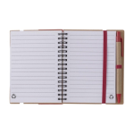 Notitieboek met diverse plaknotities, liniaal en balpen, A6 kleur rood tweede weergave
