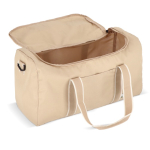 Reistas of sporttas van RPET met brede opening aan de bovenzijde kleur beige vijfde weergave