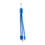 Oplaadkabelset 3-in-1 met karabijnhaak voor transport kleur ultramarijn blauw eerste weergave