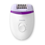 Ontharingsapparaat en mini trimmer in satijnen etui van Phillips kleur wit