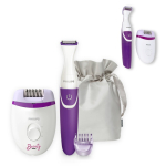 Ontharingsapparaat en mini trimmer in satijnen etui van Phillips