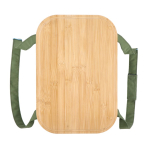 Picknickmand met houten deksel en koelvak aan de binnenkant kleur olijfgroen zevende weergave