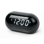 Ronde compacte wekkerradio met digitaal scherm kleur zwart