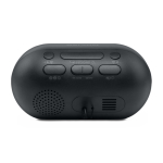 Ronde compacte wekkerradio met digitaal scherm kleur zwart derde weergave