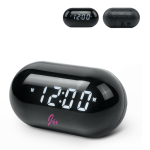 Ronde compacte wekkerradio met digitaal scherm