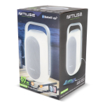 Witte speaker met sfeerverlichting en bovenhandvat van Muse kleur wit zevende weergave