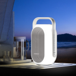 Witte speaker met sfeerverlichting en bovenhandvat van Muse kleur wit