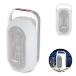 Witte speaker met sfeerverlichting en bovenhandvat van Muse