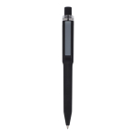 Balpen van gerecycled plastic met zachte afwerking en blauwe inkt kleur zwart tweede weergave