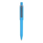 Balpen van gerecycled plastic met zachte afwerking en blauwe inkt kleur blauw tweede weergave