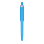 Balpen van gerecycled plastic met zachte afwerking en blauwe inkt kleur blauw vierde weergave