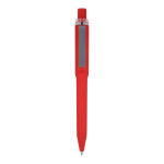 Balpen van gerecycled plastic met zachte afwerking en blauwe inkt kleur rood tweede weergave