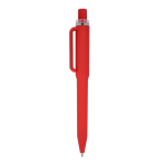 Balpen van gerecycled plastic met zachte afwerking en blauwe inkt kleur rood derde weergave