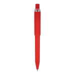 Balpen van gerecycled plastic met zachte afwerking en blauwe inkt kleur rood vierde weergave