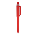 Balpen van gerecycled plastic met zachte afwerking en blauwe inkt kleur rood vijfde weergave