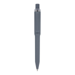Balpen van gerecycled plastic met zachte afwerking en blauwe inkt kleur grijs tweede weergave