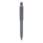 Balpen van gerecycled plastic met zachte afwerking en blauwe inkt kleur grijs vierde weergave