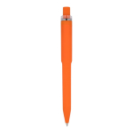 Balpen van gerecycled plastic met zachte afwerking en blauwe inkt kleur oranje vierde weergave