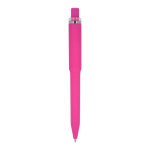 Balpen van gerecycled plastic met zachte afwerking en blauwe inkt kleur roze vierde weergave
