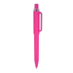 Balpen van gerecycled plastic met zachte afwerking en blauwe inkt kleur roze vijfde weergave