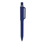 Balpen van gerecycled plastic met zachte afwerking en blauwe inkt kleur donkerblauw vijfde weergave