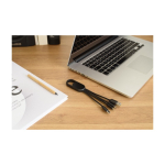 Oplaadkabelset 4-in-1 met karabijnhaak en verlicht logo kleur wit eerste weergave