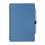 Notitieboek en bijpassende balpen van tarwestro, A5 formaat kleur blauw eerste weergave