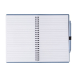 Notitieboek en bijpassende balpen van tarwestro, A5 formaat kleur blauw derde weergave