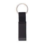 Metalen sleutelhanger met flesopener en muntje voor de winkelwagen kleur zwart eerste weergave