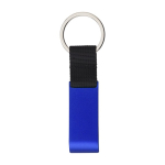 Metalen sleutelhanger met flesopener en muntje voor de winkelwagen kleur blauw eerste weergave