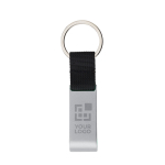 Metalen sleutelhanger met flesopener en muntje voor de winkelwagen kleur zilver met jouw bedrukking