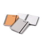 A5-agenda met ringband en omslag van gerecycled leer kleur bruin detailweergave 4