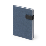 RPET-agenda met magnetische sluiting in A5-formaat kleur grijsachtig blauw eerste gebruiksweergave