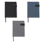 RPET-agenda met magnetische sluiting in A5-formaat kleur grijsachtig blauw detailweergave 3