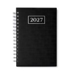 A5-agenda met ringen en omslag van kunstleer kleur zwart tweede weergave