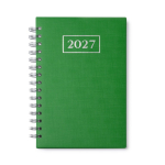 A5-agenda met ringen en omslag van kunstleer kleur groen tweede weergave