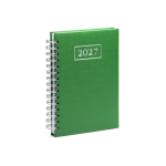 A5-agenda met ringen en omslag van kunstleer kleur groen eerste gebruiksweergave
