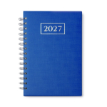 A5-agenda met ringen en omslag van kunstleer kleur koningsblauw tweede weergave