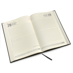 B5-agenda met gewatteerde kunstleren kaft kleur zwart detailweergave 1
