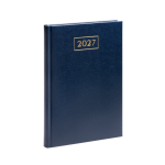 B5-agenda met gewatteerde kunstleren kaft kleur marineblauw eerste gebruiksweergave
