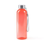 Bidon van RPET met transparante body en draagriem 600 ml kleur rood tweede weergave