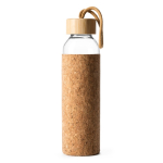 Glazen drinkfles met hoes van natuurkurk 500ml kleur naturel tweede weergave