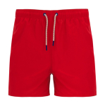 Zwembroek van polyester met details 100 g/m² Roly Direct Balos kleur rood tweede weergave